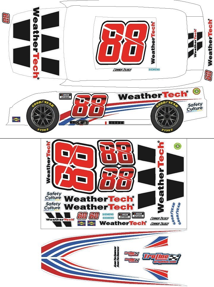 LOSI Nascar – 88 Weather Tech RC Decal Sheet 12th Scale