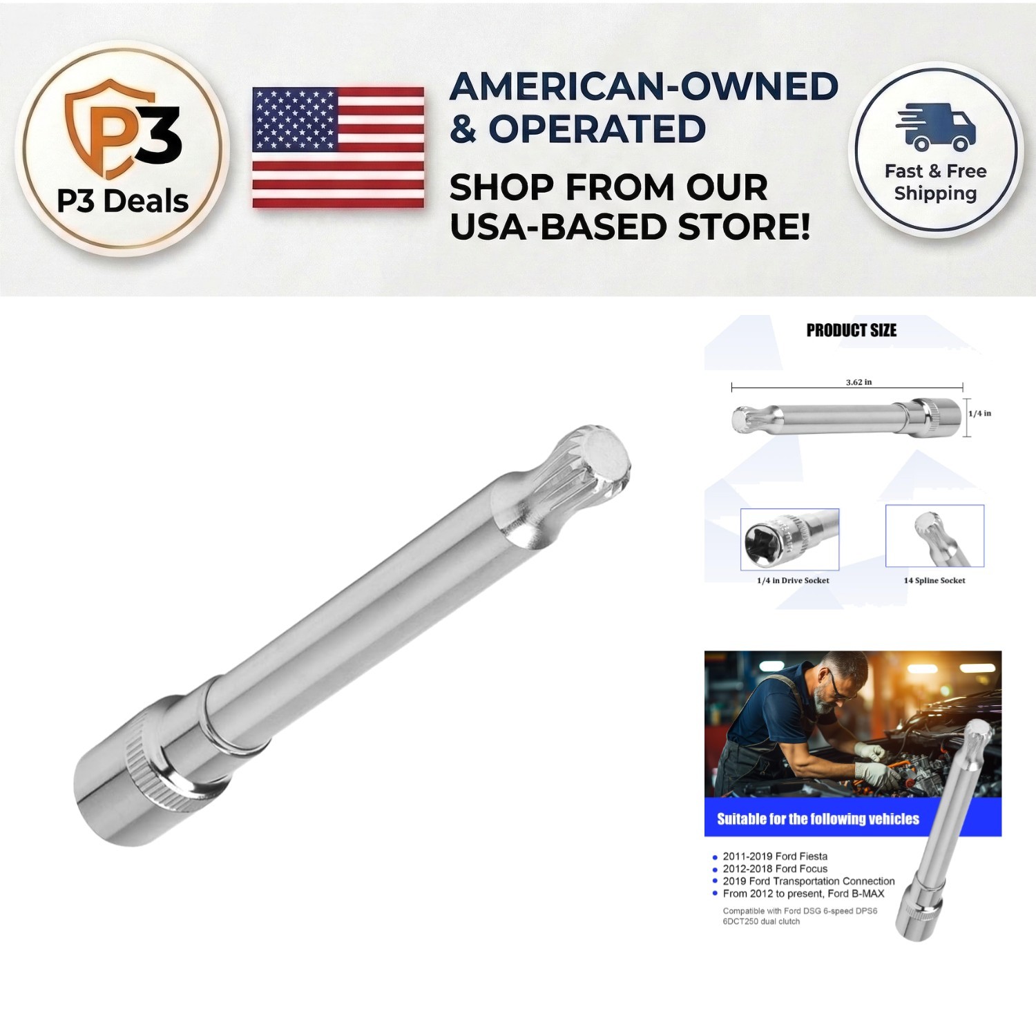 Dual Clutch Transmission Reset Tool – 6mm 14 Spline Wrench for DSG Vehicles