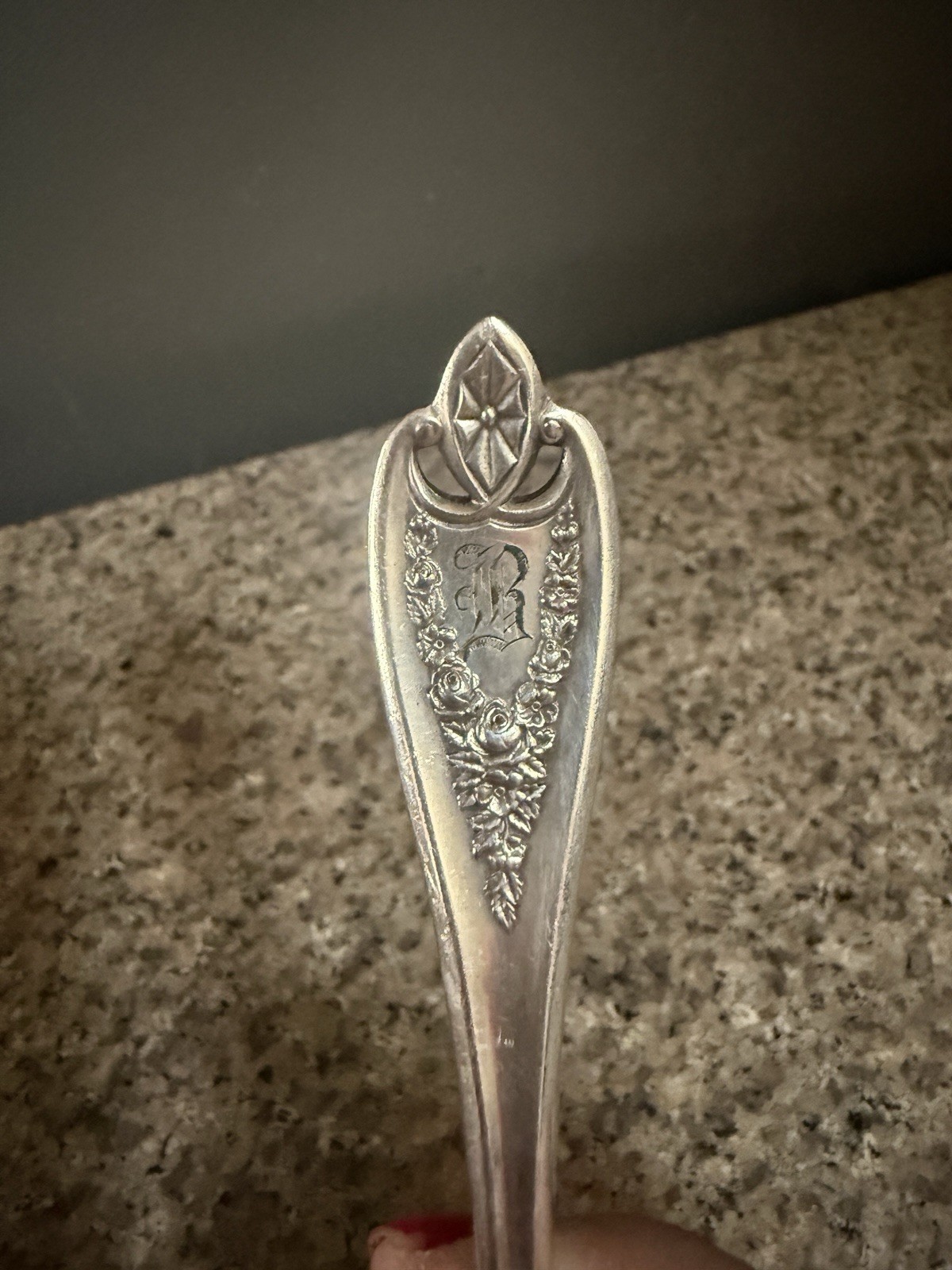 Antique Monogrammed Silver -Plated Jelly Server – Art Nouveau Floral Pattern