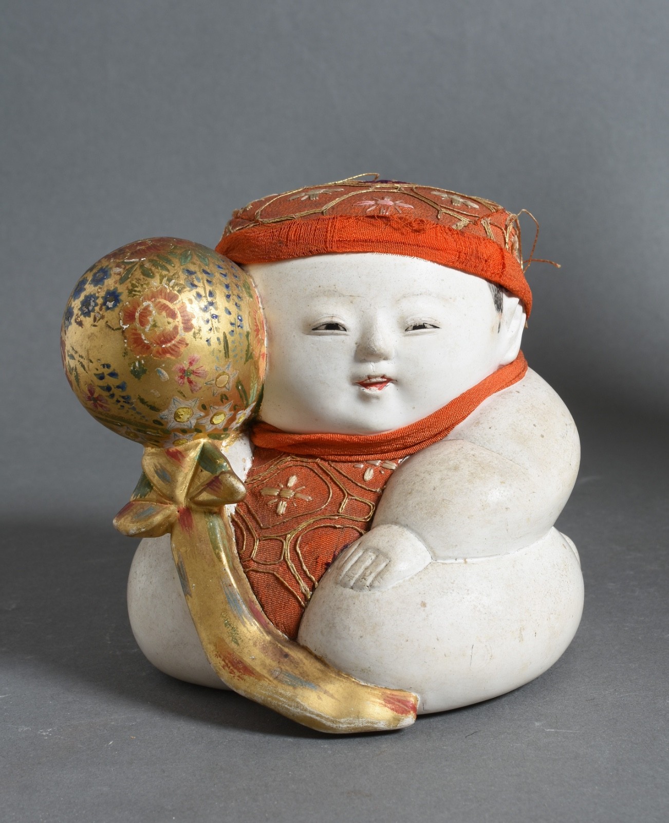 Antique Japanese Wood Carved Gosho Ningyo, Palace Doll, Late Edo Pre 1850. Gofun