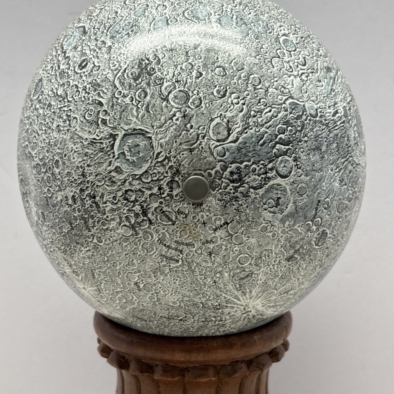 Vtg Replogle Moon Globe Tin Metal Map USA Made 1960s 1970s Lunar With Base. D-77