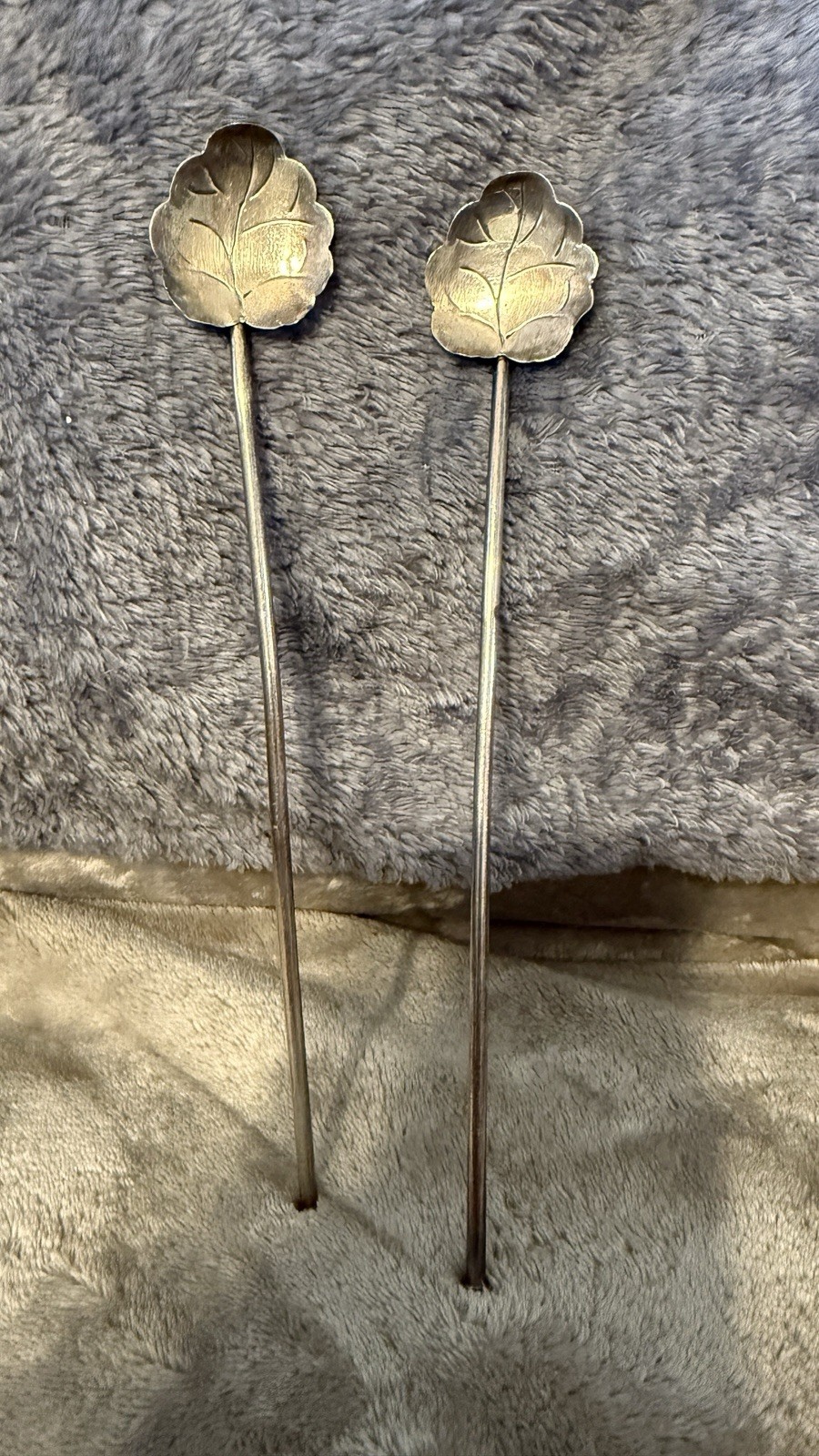 2 VTG Taxco Sterling Silver Drink Stirrer/Straw .925 Silver