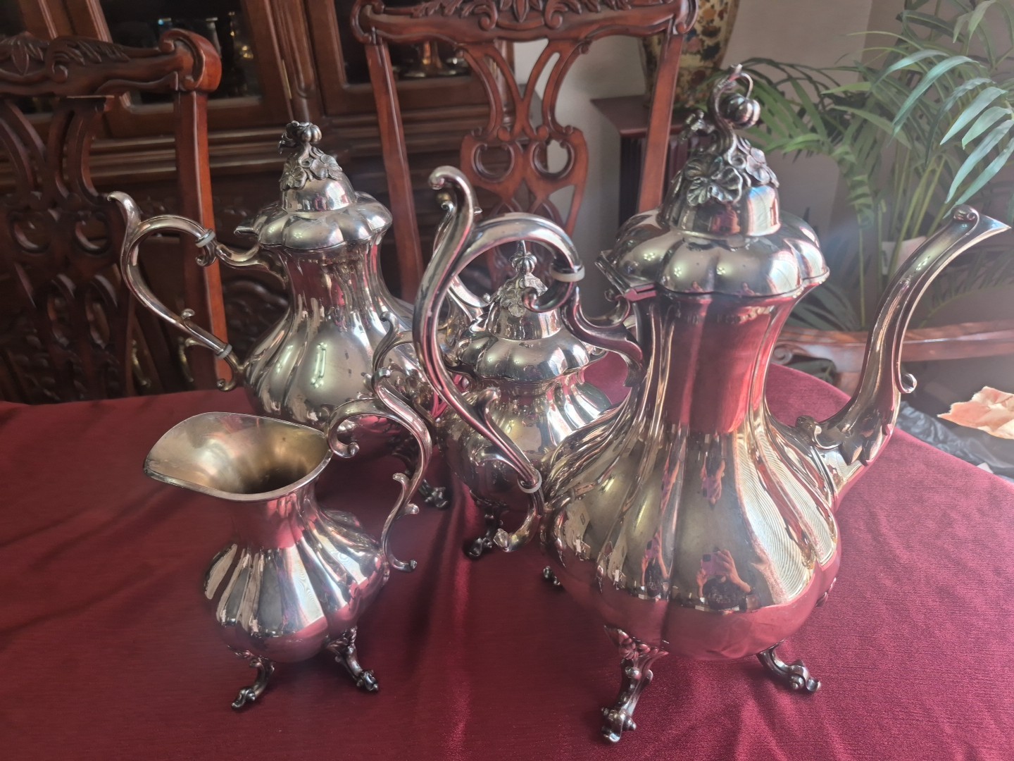 Reed And Barton Winthrop Silver Plate 4 Piece Tea Service Model 1795
