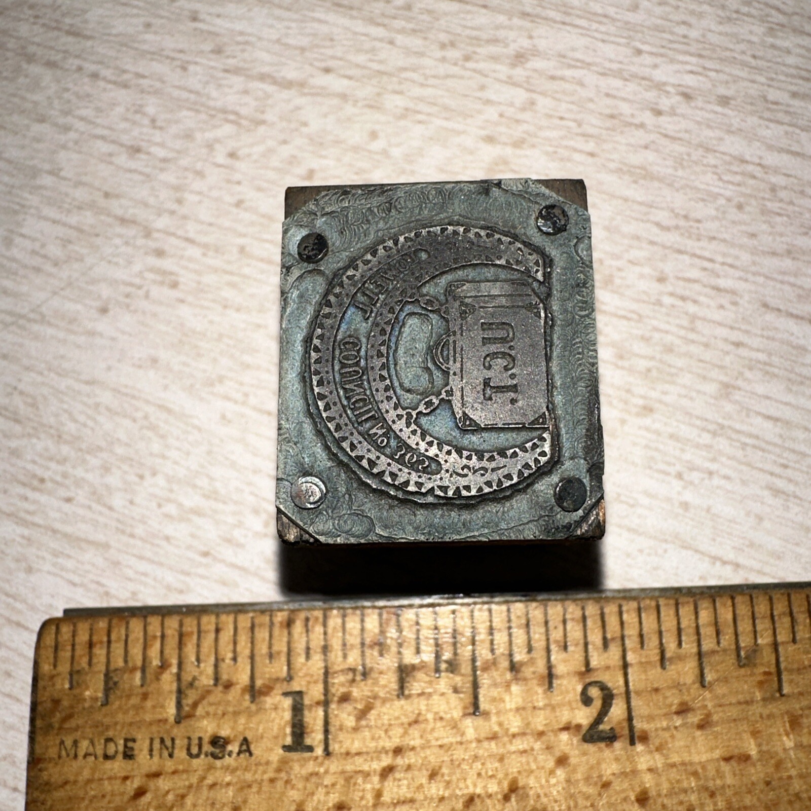 Printing Block “ U.C.T. Lowell Council No 365 “