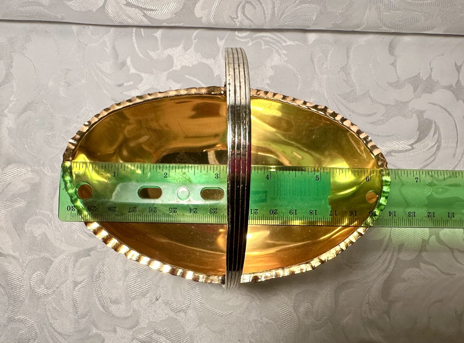 Ornate Silver Plated Engraved Bowl with Floral Scroll Design & Hallmarks
