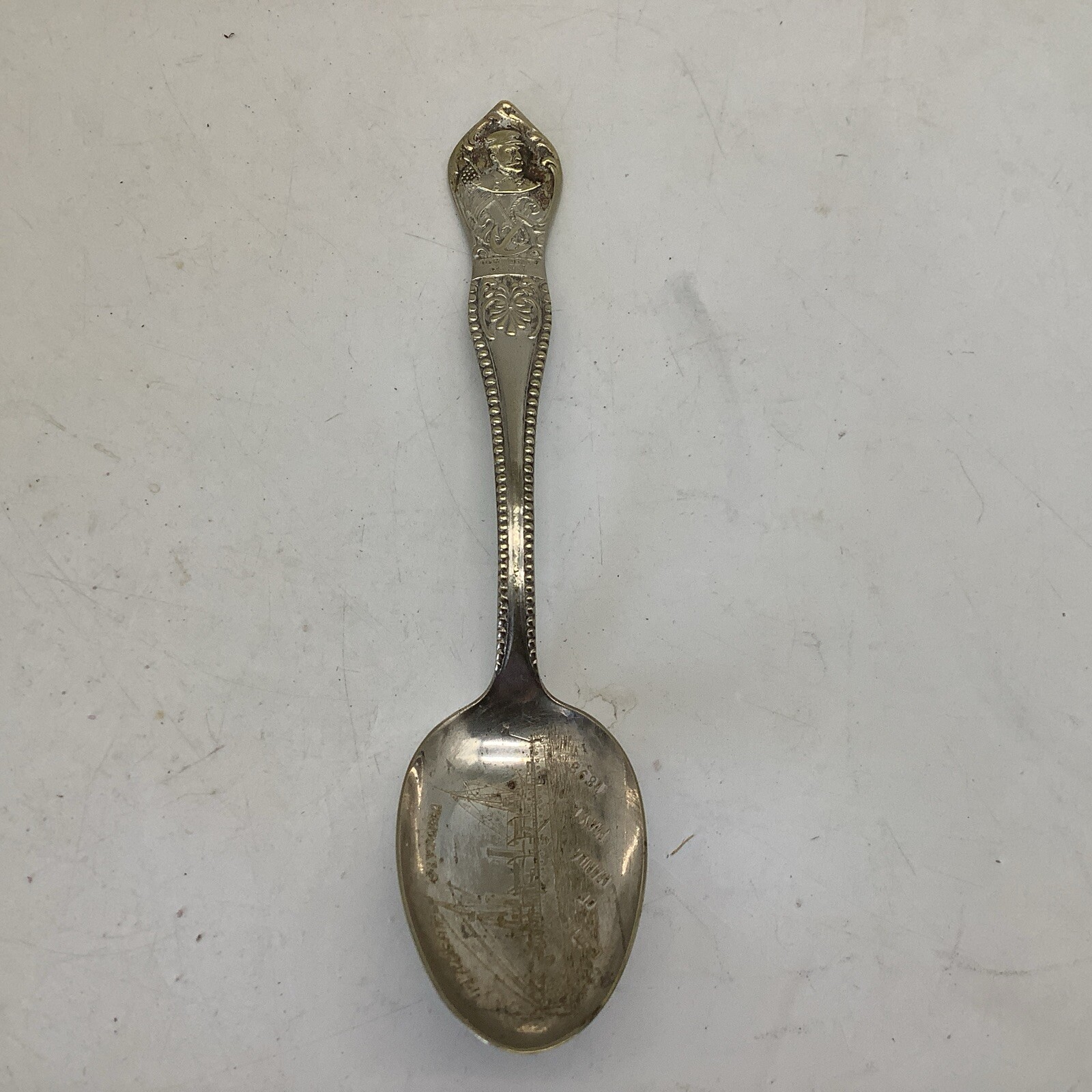 Commodore Dewey Flagship Olympia Vintage Souvenir Spoon 6”