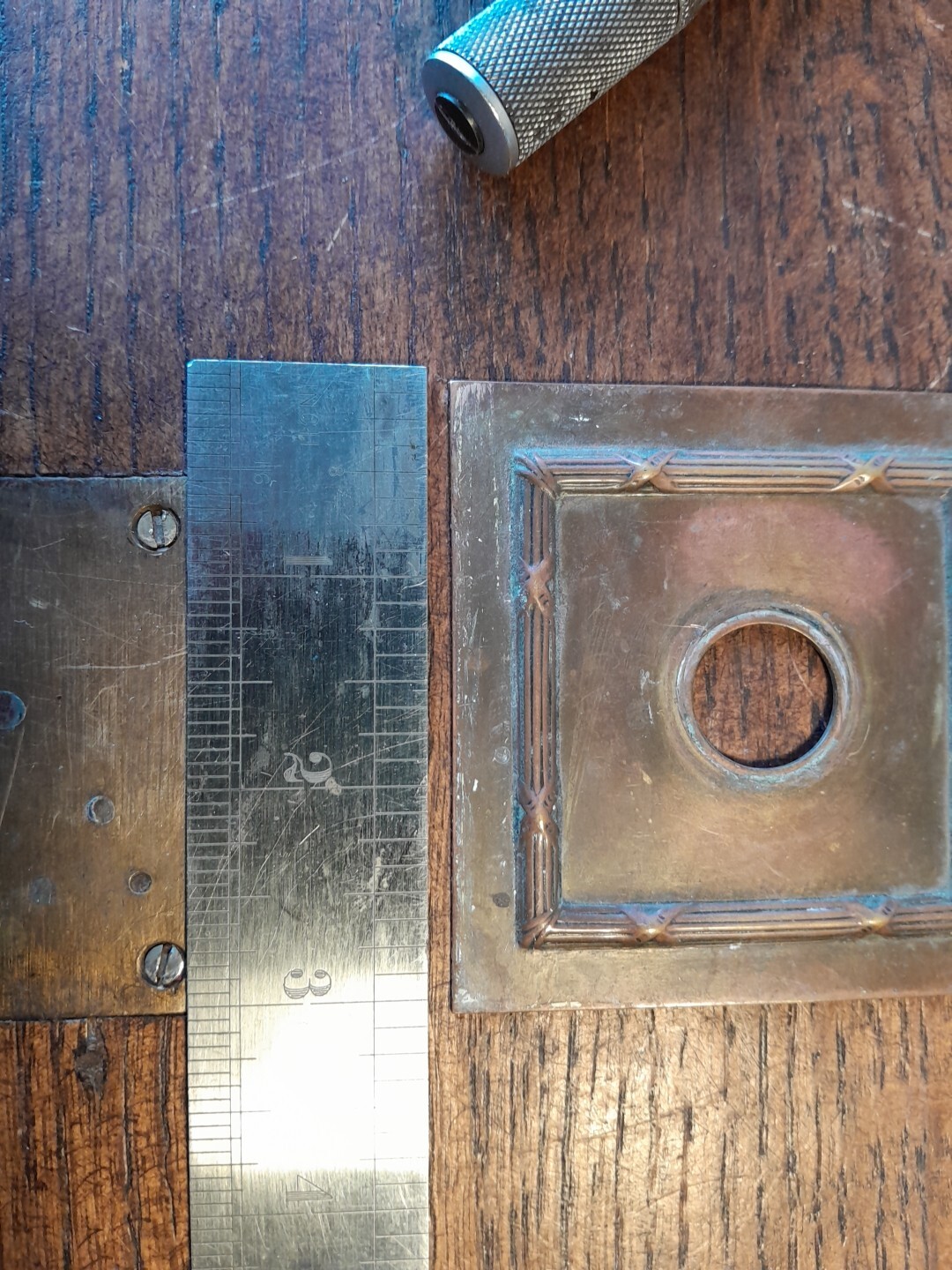 VINTAGE CRABTREE LIGHT SWITCH BRASS & VITREOUS SINGLE ART NOUVEAU ORIGINAL