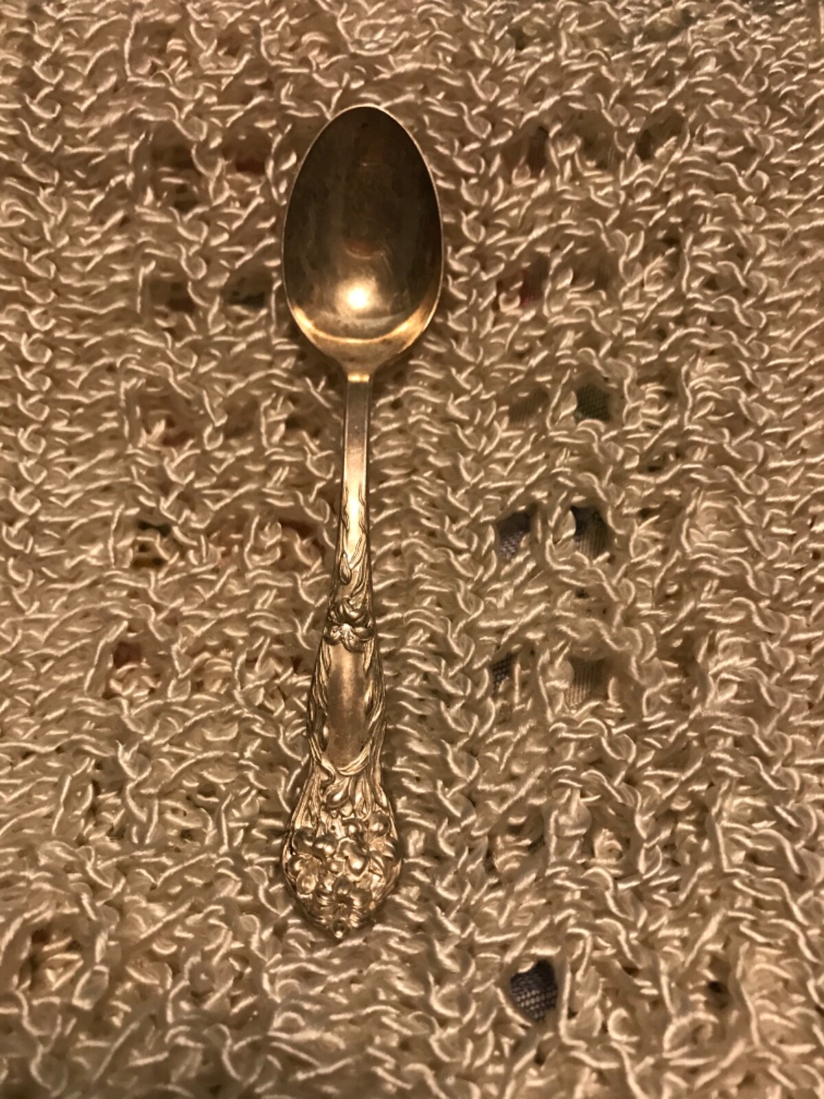 Stratford Silver Co AXI silver plate 4.35” baby spoon Rare lily pattern