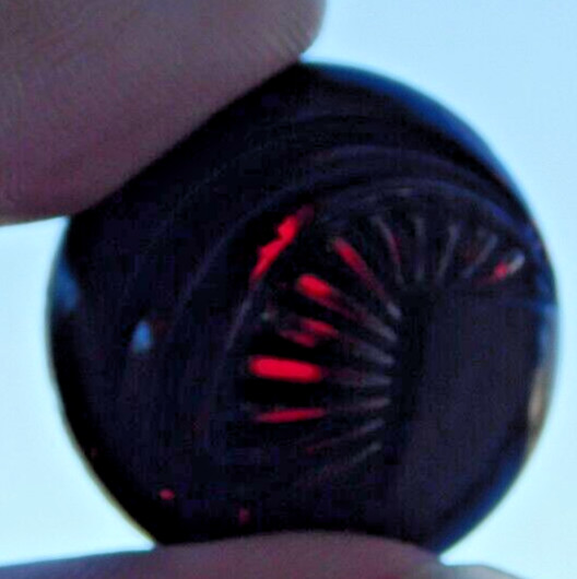 Antique Vtg Glass Button Deep Dark Red Aprx: 15/16″ #616-D