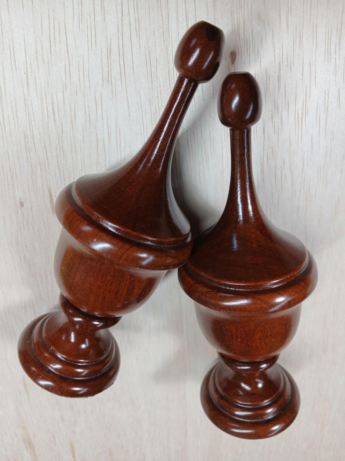 Lot of 2 Vintage Wooden Finials #401