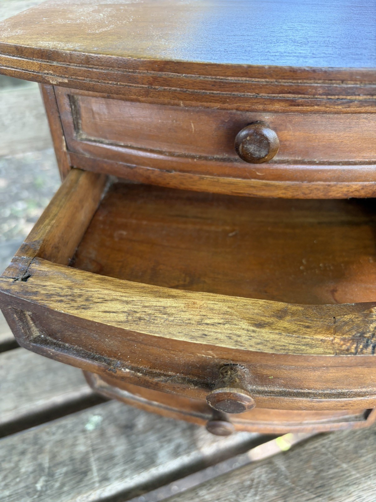 ANTIQUE Miniature Apprentice Bow fronted Chest of Drawers; VINTAGE Hardwood