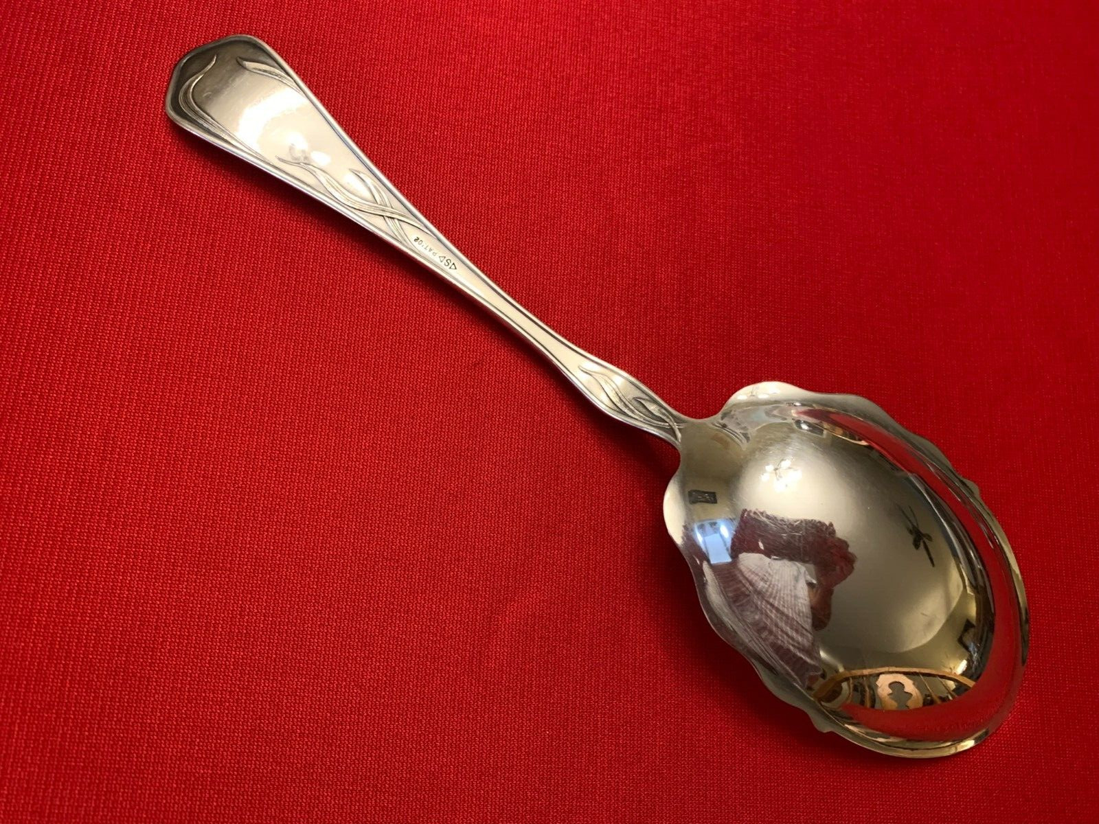 IRIS by EHH Smith National Silverplate Art Nouveau 9 Inch CASSEROLE SPOON 1908