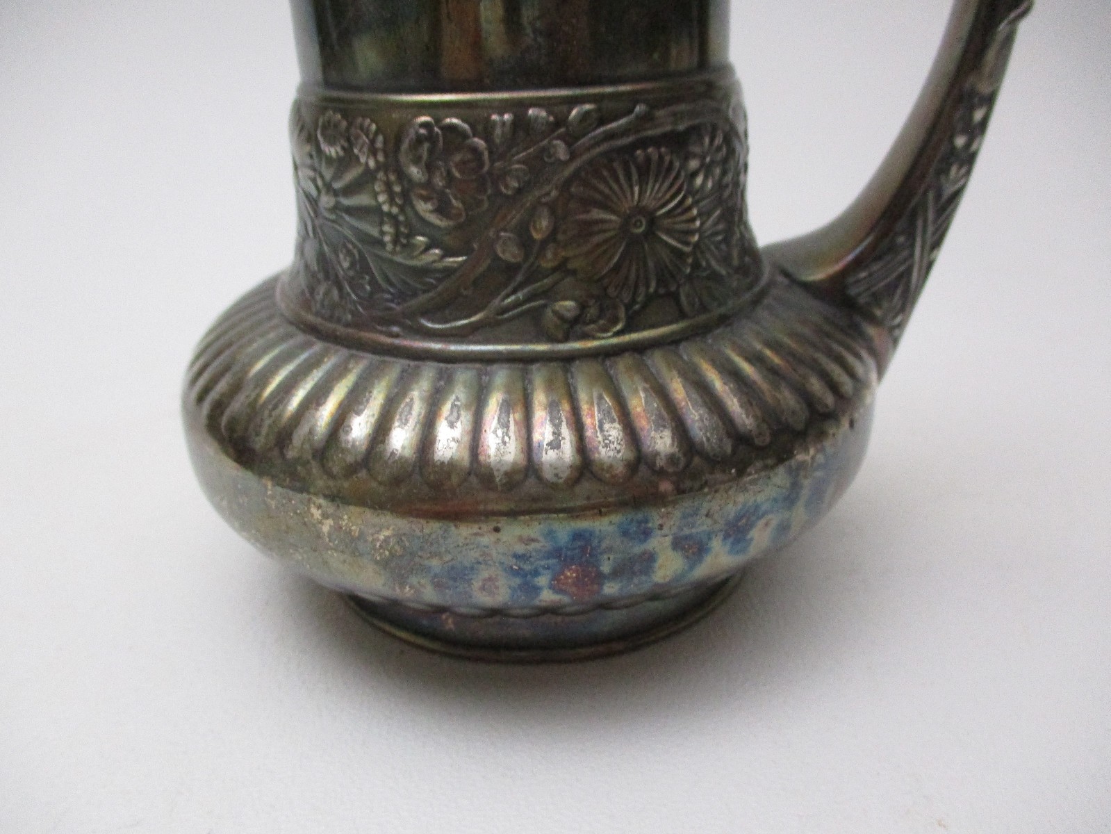 Antique Simpson Hall Miller Silverplate Pitcher Aesthetic Victorian Flowers