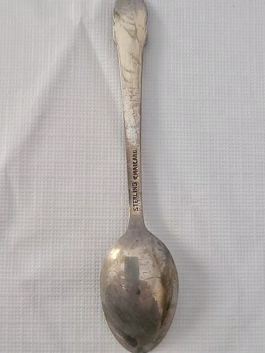 Sterling Silver Souvenir Spoon Siam Thailand India Bali Prayer Figure Vtg 4 3/8″