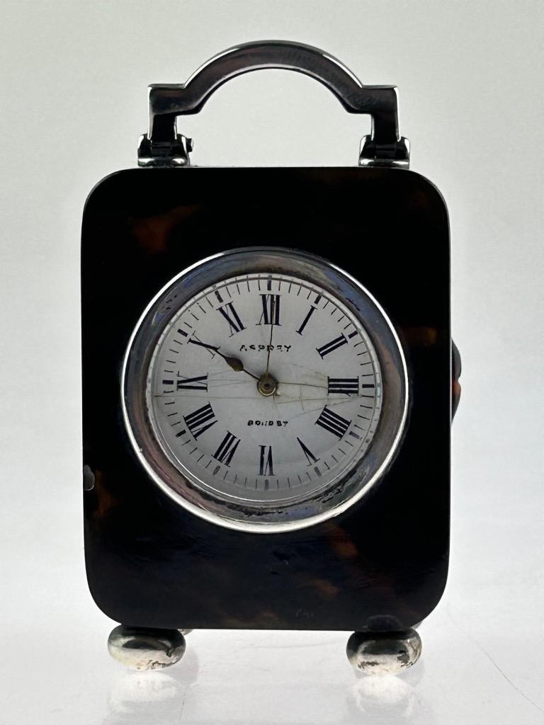 Antique Solid Silver Mounted Carriage Clock Retailed By Asprey Circa 1902 London