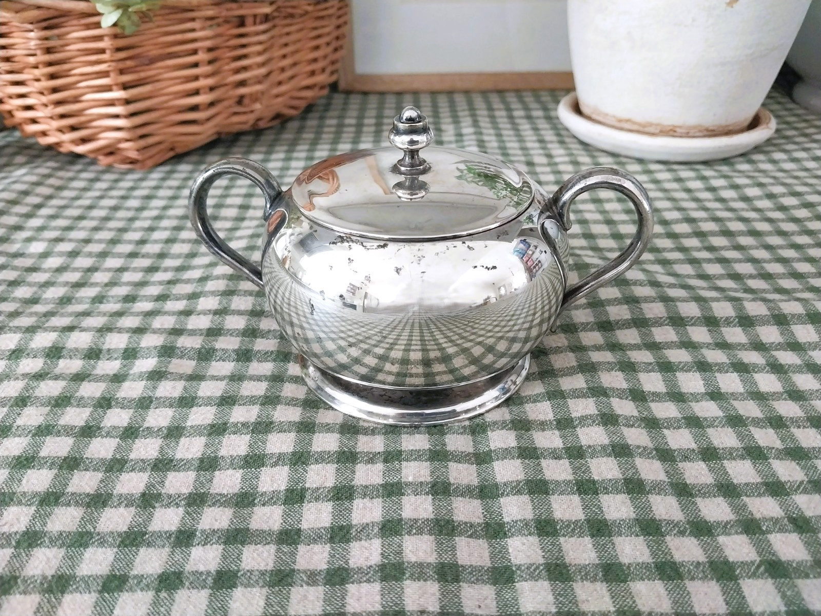 Keystone Silver Company Tarnished Keystoneware Silverplate Sugar Bowl 1914-1950s