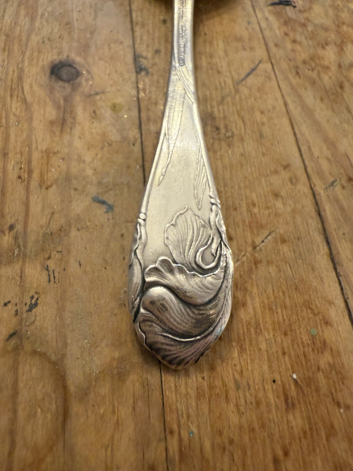 Community Silver Triple Plus sugar spoon – Fleur de Luce / Flower de Luce