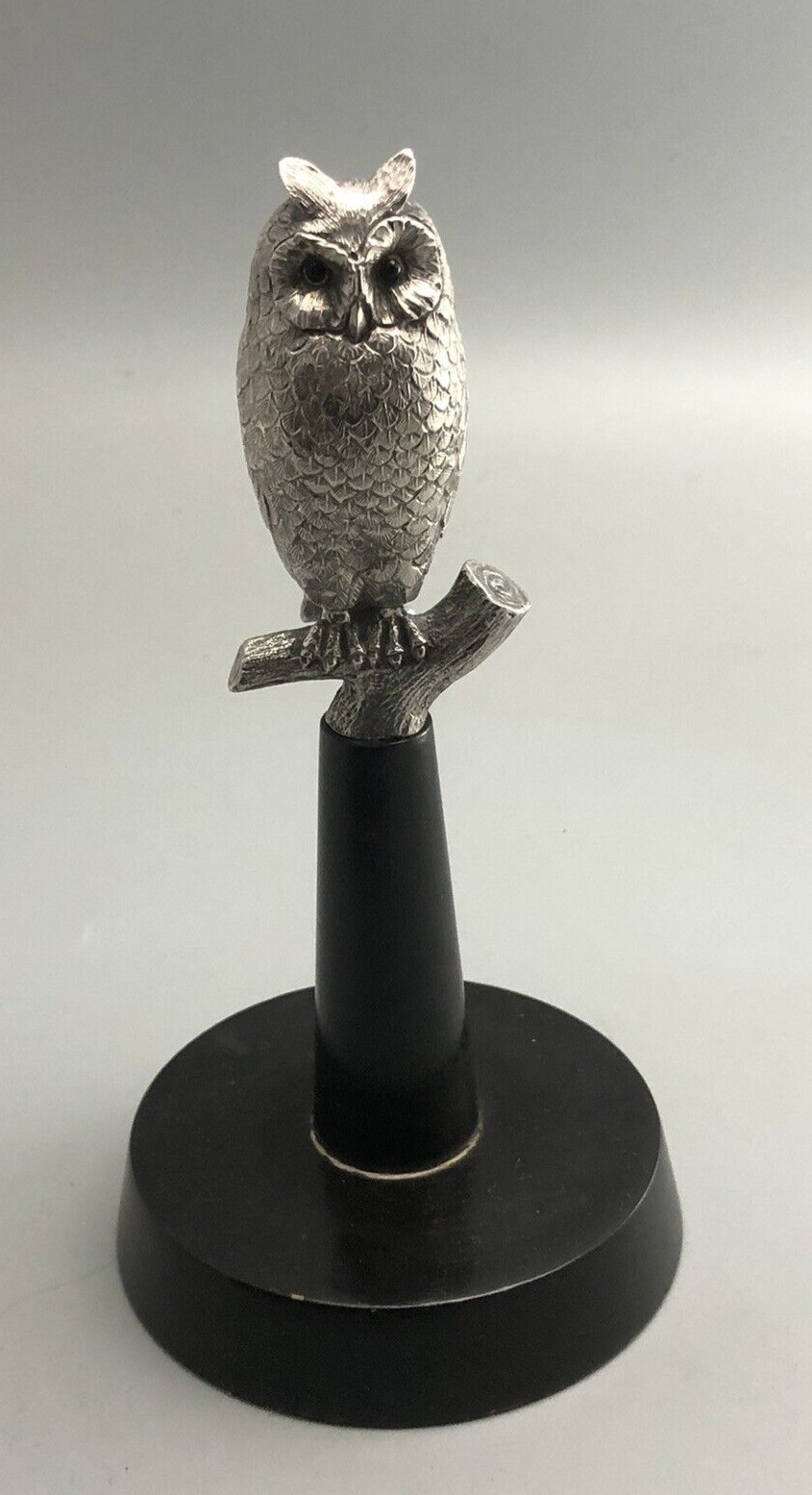 Antique Silver Owl On Stand Edward Barnard London 1985 ELZX