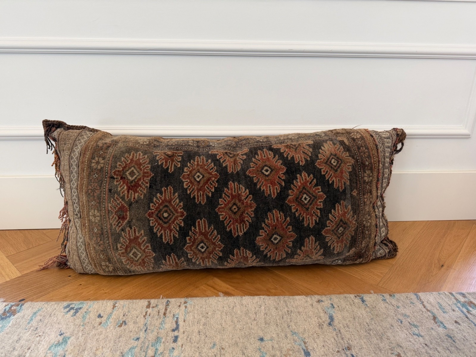 antique turkish saddle bag handwoven pillow