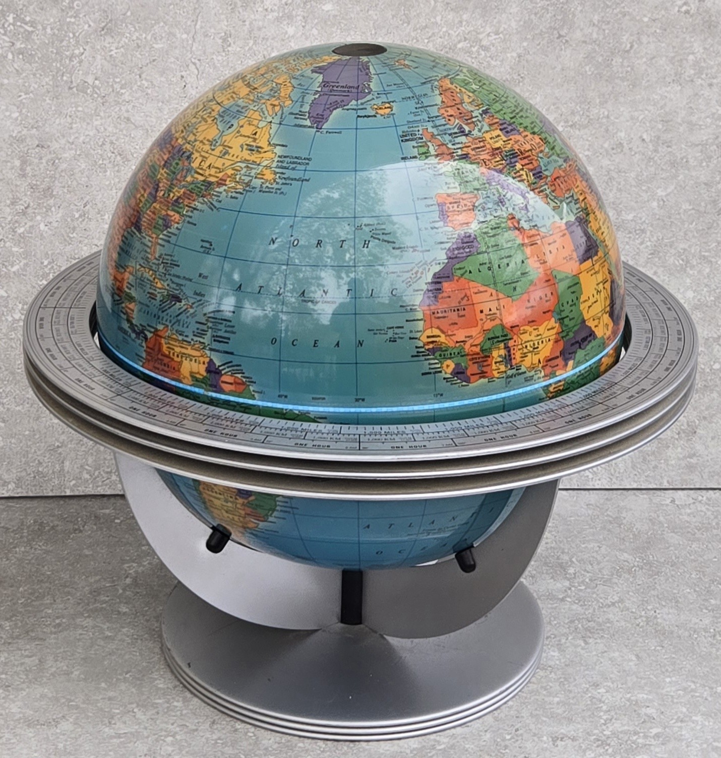 Mid Century Atomic Modern 60’s George F. Cram Classica 15″ World Globe FREEUSHIP