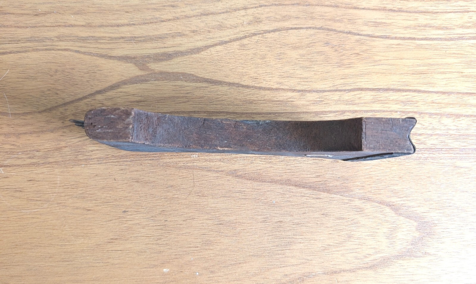 Primitive Handmade Webbing Stretcher with Leather Top Antique Weaving Comb