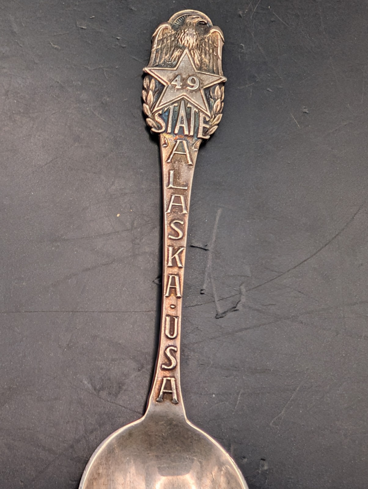 🔥 VTG JOSEPH MEYER STERLING SILVER 49TH STATE ALASKA SOUVENIR SPOON 11.5 GRAMS