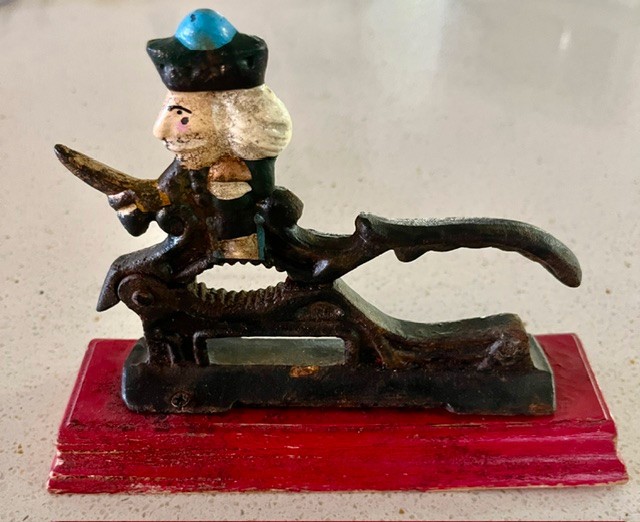 Vintage Toy Soldier Nutcracker Cast Iron Hand Painted 7.5″