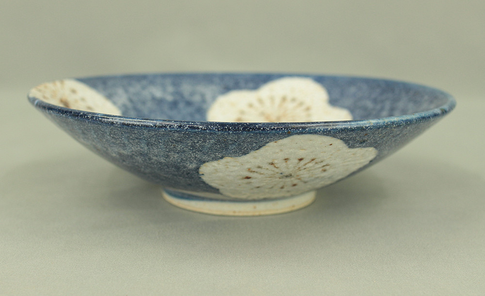 Shino ware White Plum Patterned Pastry Plate with Box VA821