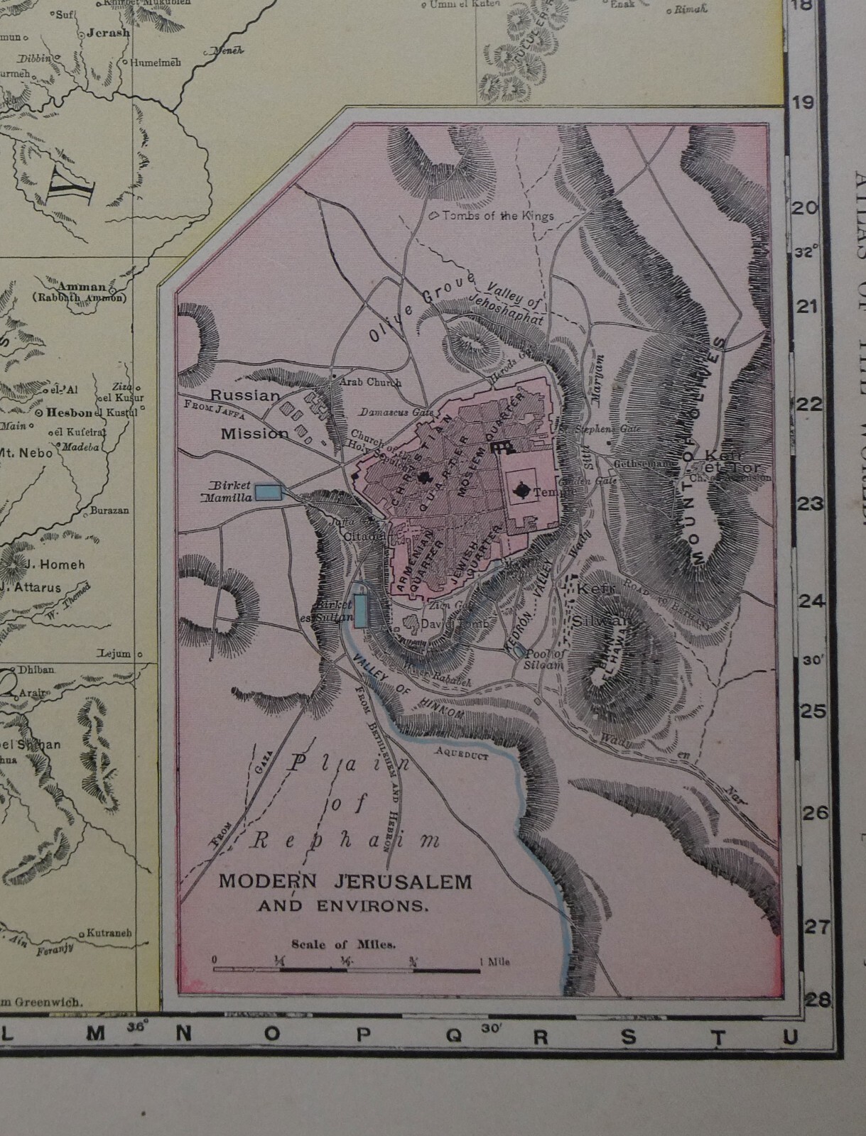 1895 Map Israel, Middle East, Syria etc Rand McNally