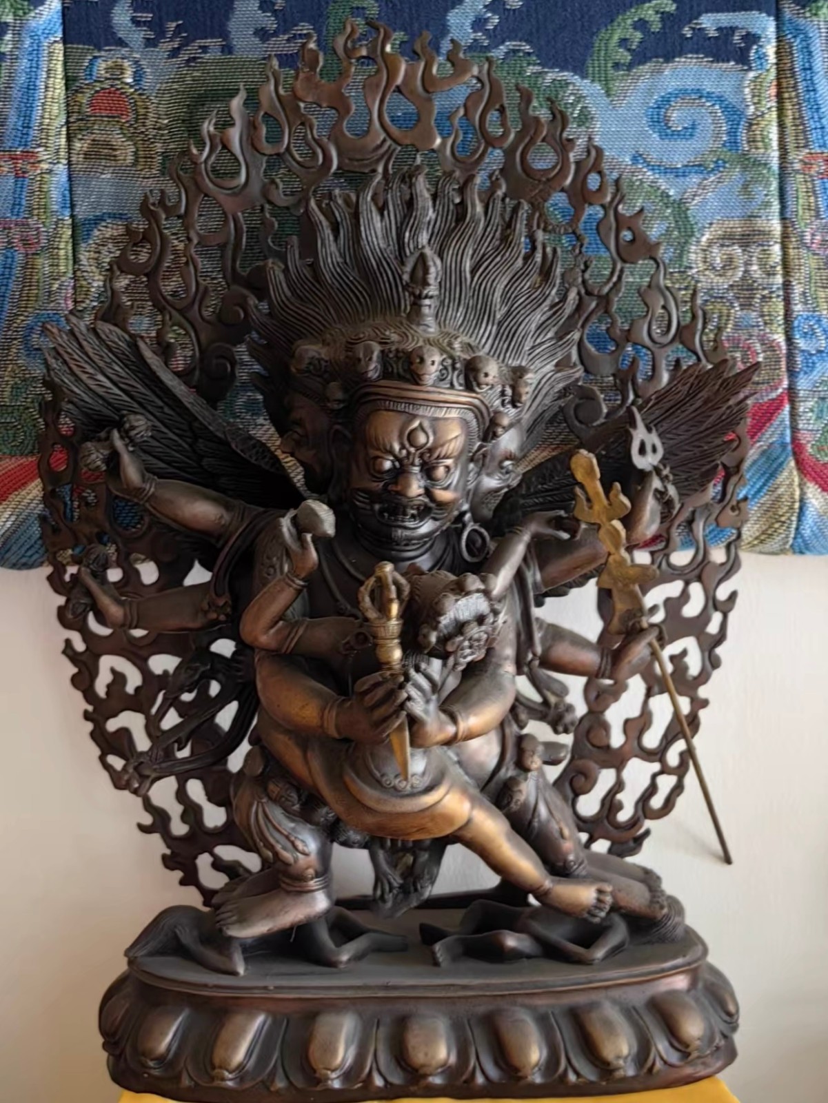 30CM Tibet Protector Vajrakilaya Buddha Copper Statue