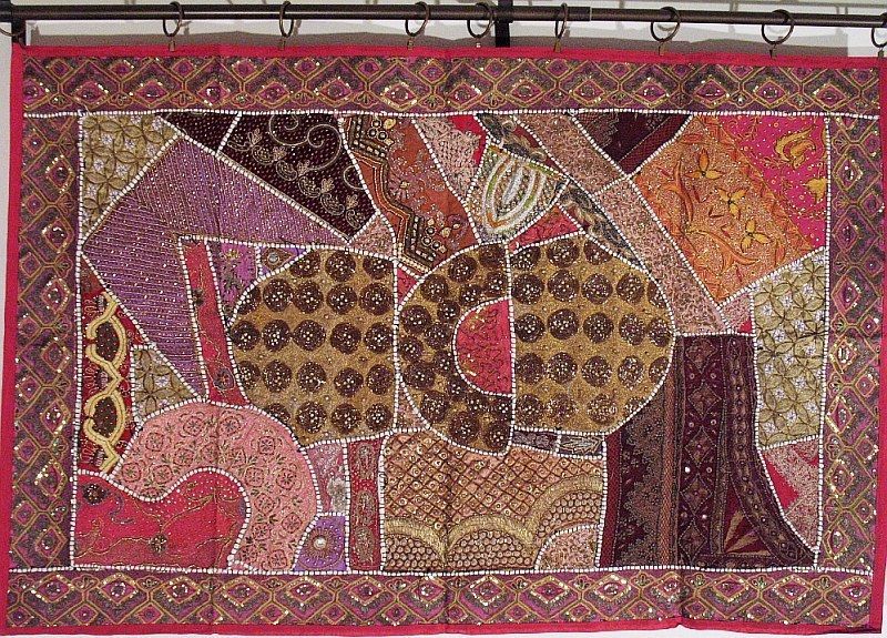Pink Home Decor Unique Bohemian Embroidery Large Tapestry Wall Hanging Art 60″