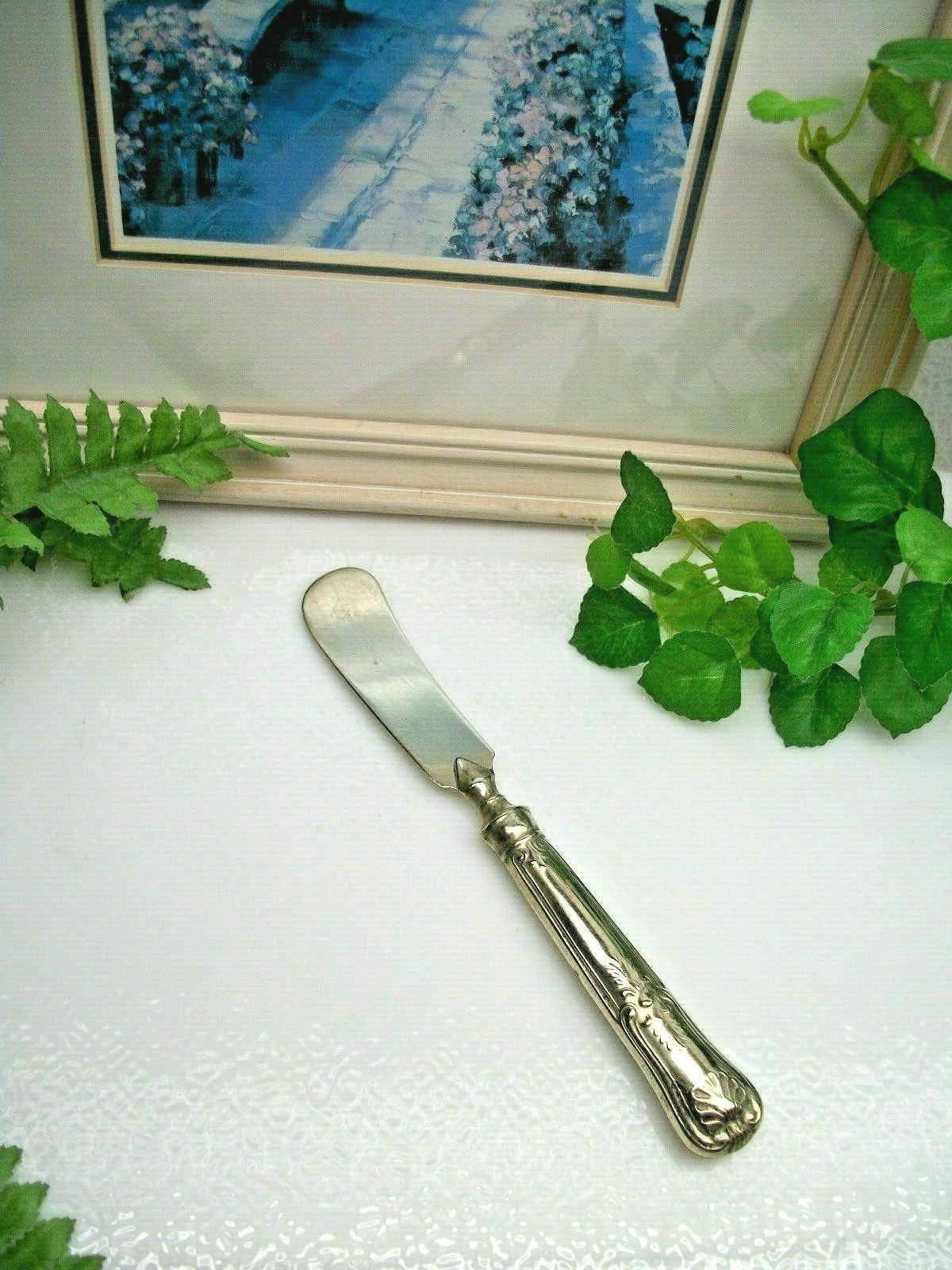 VTG Shell Design KINGS Silverplate Hollow Handle Paddle Blade Butter Spreader