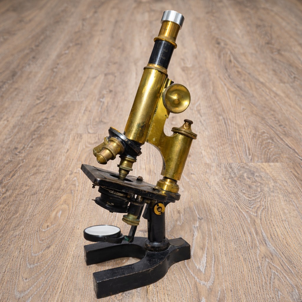 Antq. Bausch & Lomb Microscope Pat.1897 Continental B.1.9mm Oil Lens Functional
