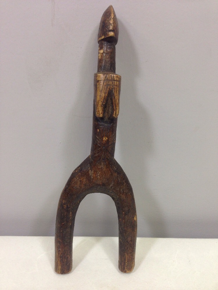 African Female Carved Face Slingshot Mali Burkina Faso