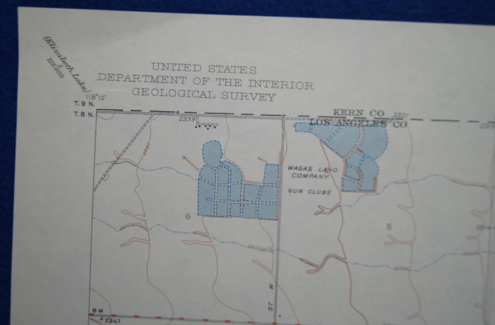 Vintage 1949 USGS Topo Map Oban / Lancaster, California 17 X 25″ Antelope Valley