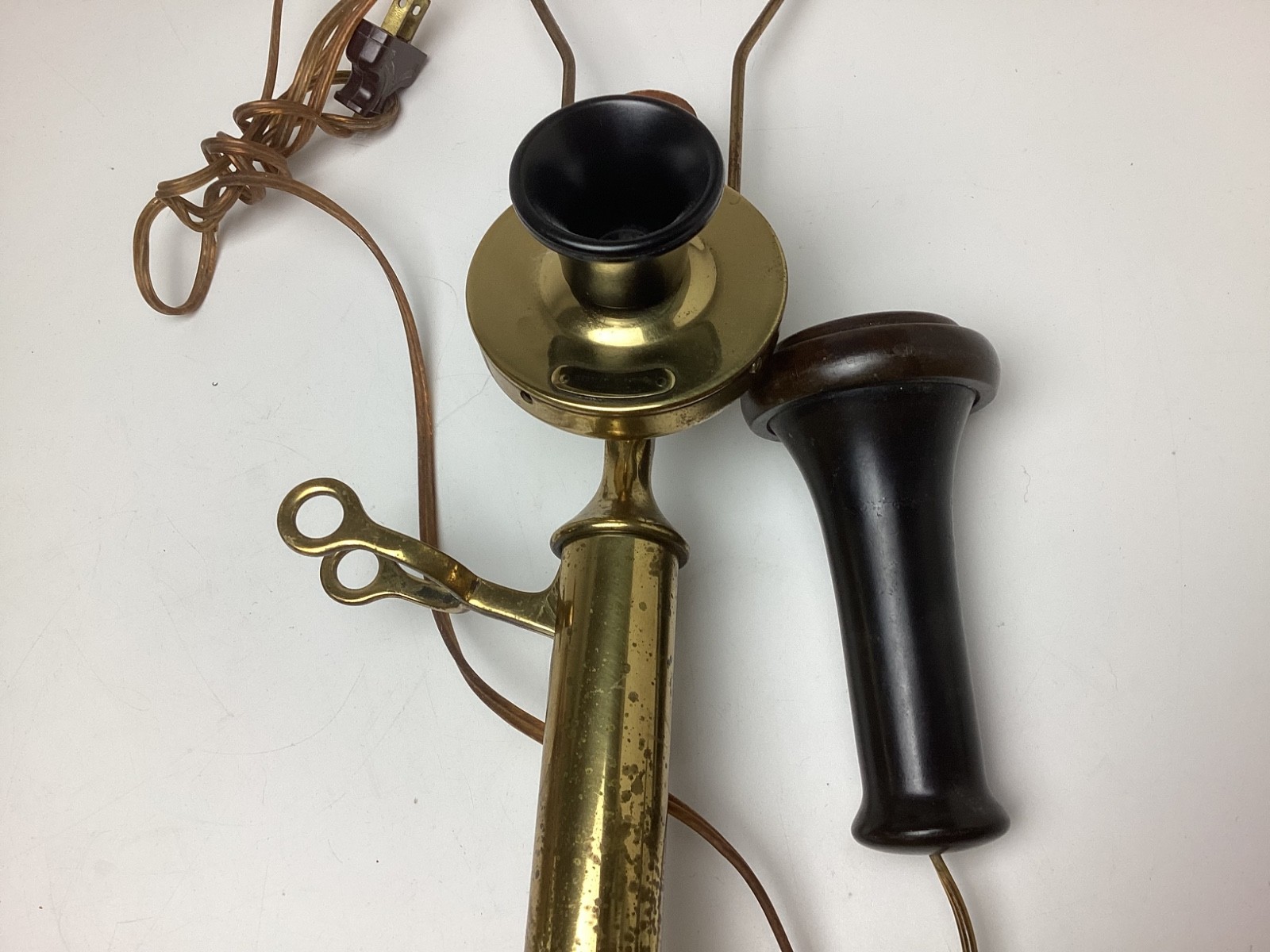 Antique Western Electric Candlestick Telephone Lamp brass antique c.1900 Working