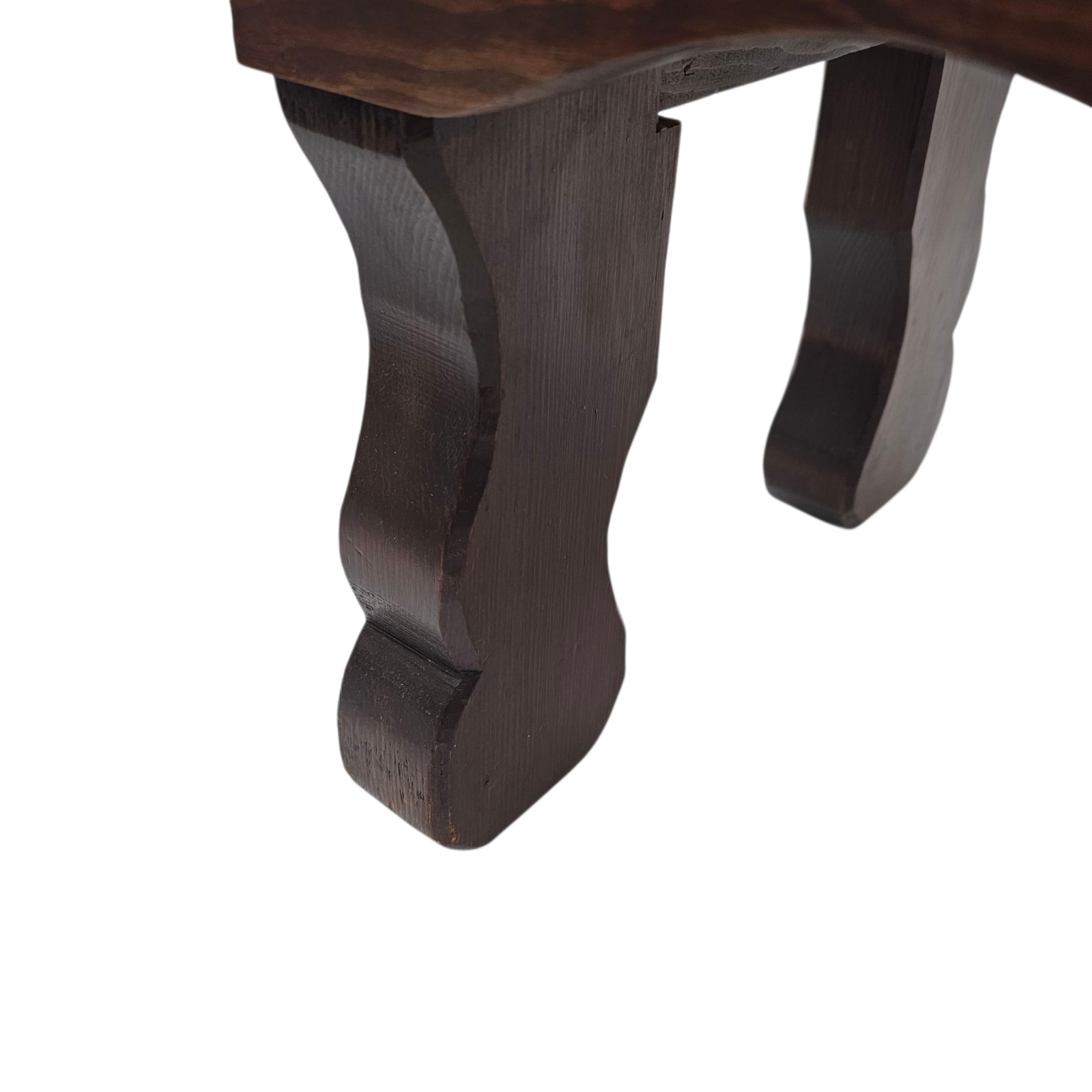 Spanish Colonial Revival Woven Leather Strap Stool Rustic Low Seat Nailheads 16″