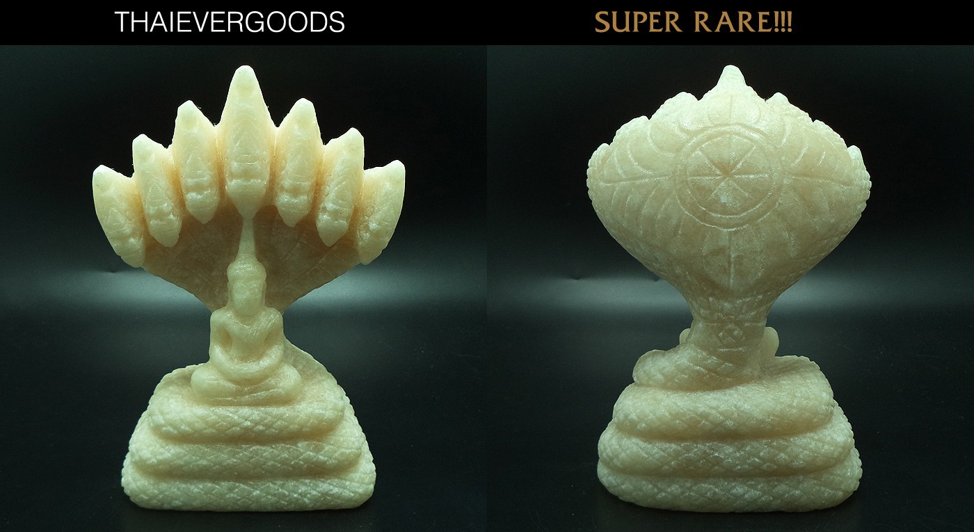 RARE BUDDHA NAGA PROK STATUE CORE STONE RELICS 300 YOD THAI AMULET