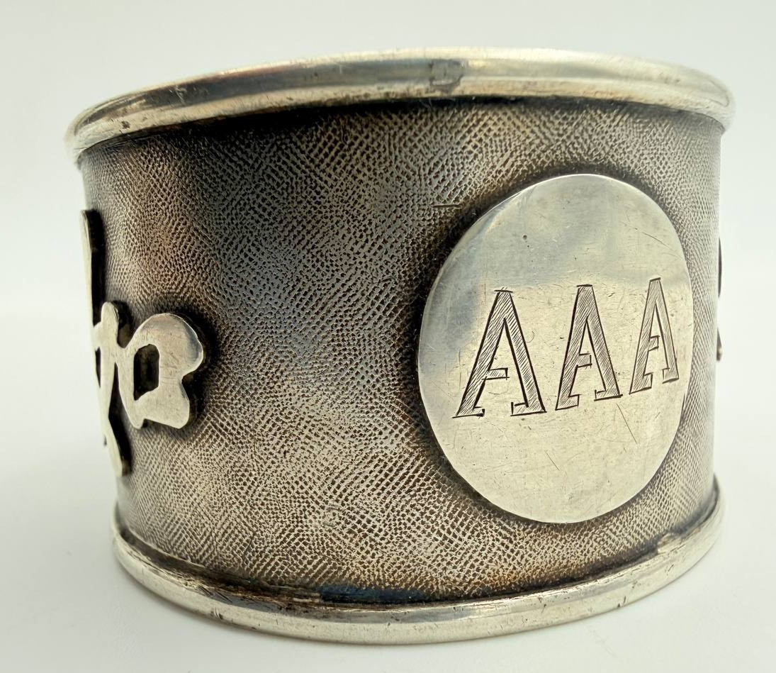 Silver Napkin Ring Chinese Export Hand Engraved AAA Characters c1880 28g