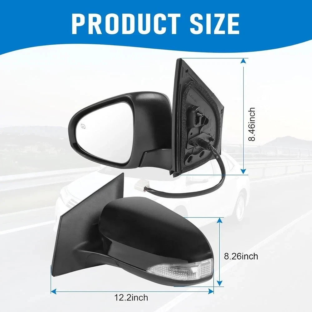 Left Driver Side View Door Mirror Compatible with 2014-2019 Toyota Corolla with