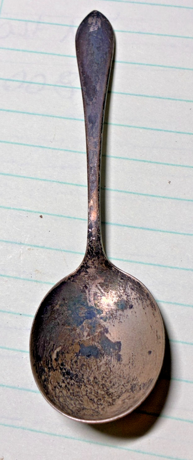 Vintage Monogram 4″ Sterling Silver Teaspoon 0.5 oz