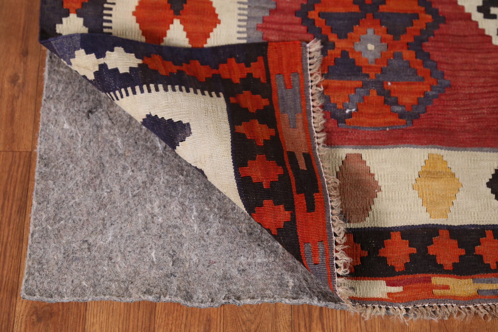 Nomad Vegetable Dye Kilim Flat-weave Semi-Antique Rug Wool Reversible Carpet 5×8