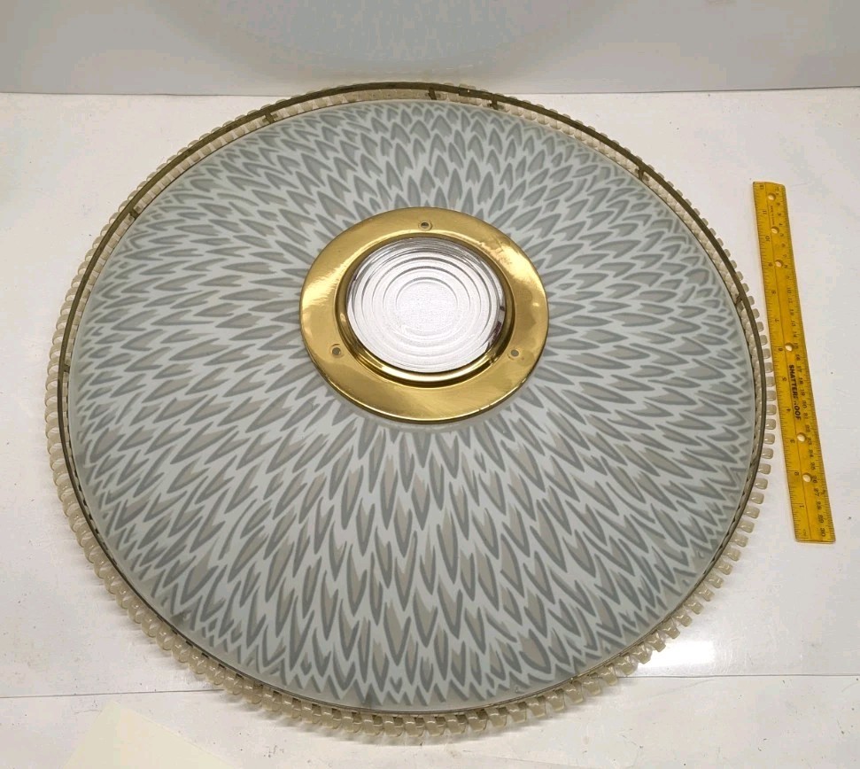 29″ LARGE VTG Ceiling Light fixture Shade 60s mid-century modern lamp Lightolier