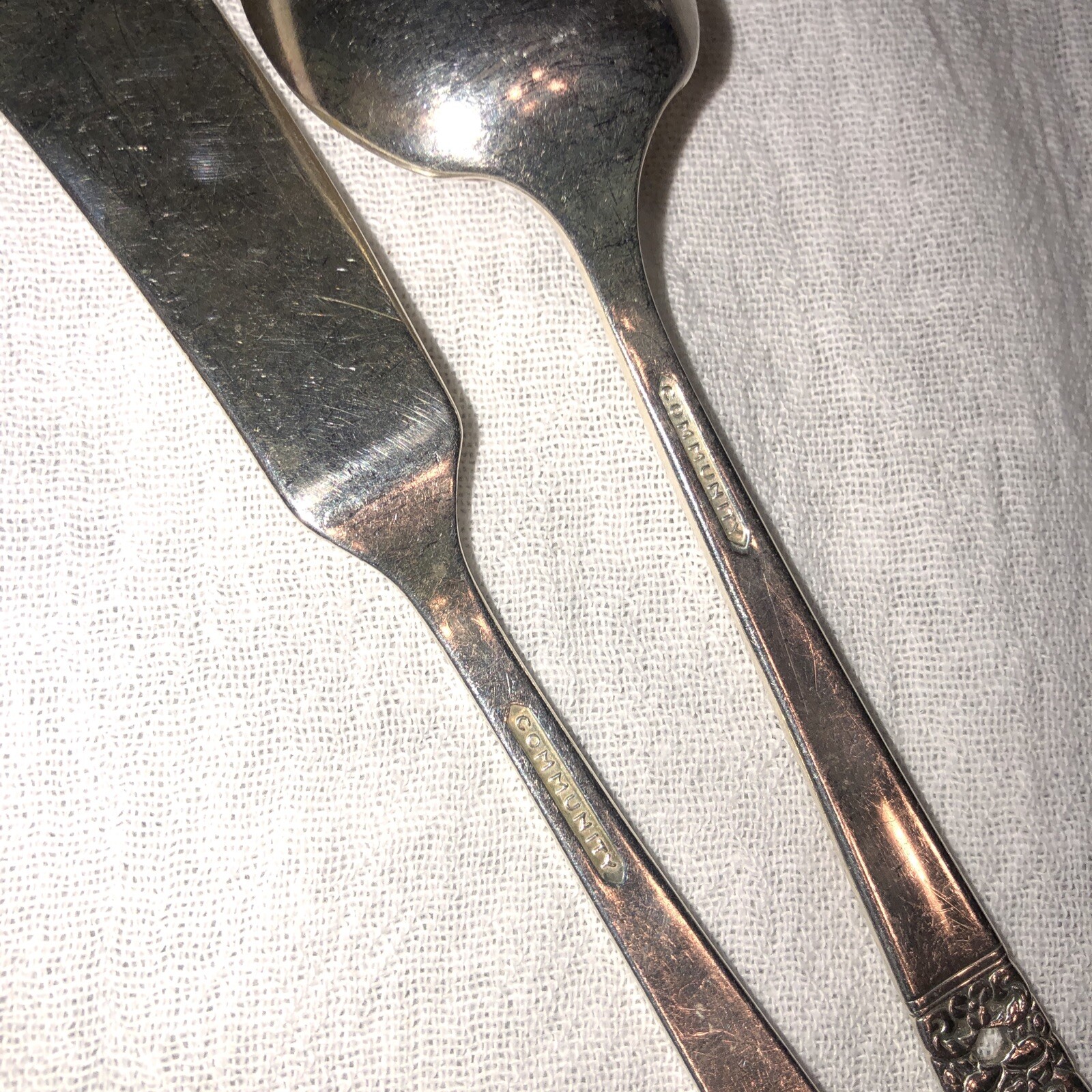 Ant Coronation Silverplate Community Oneida Sugar Spoon & Master Butter Knive
