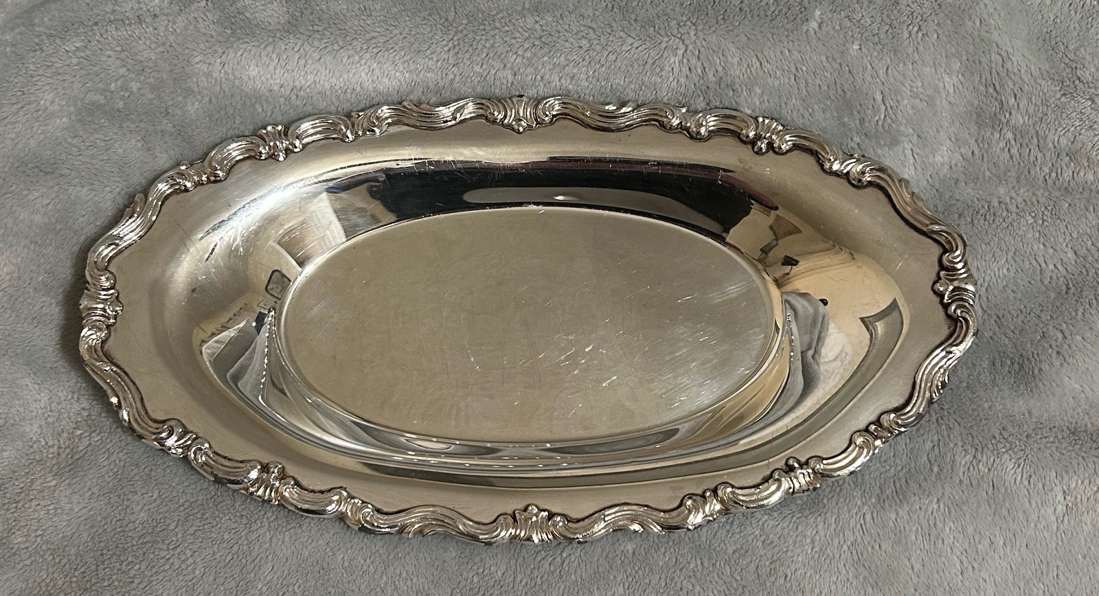 F.B. Rogers 12.5 X 7” Silverplated Copper Bread Tray, Circa 1940’s – 1960’s