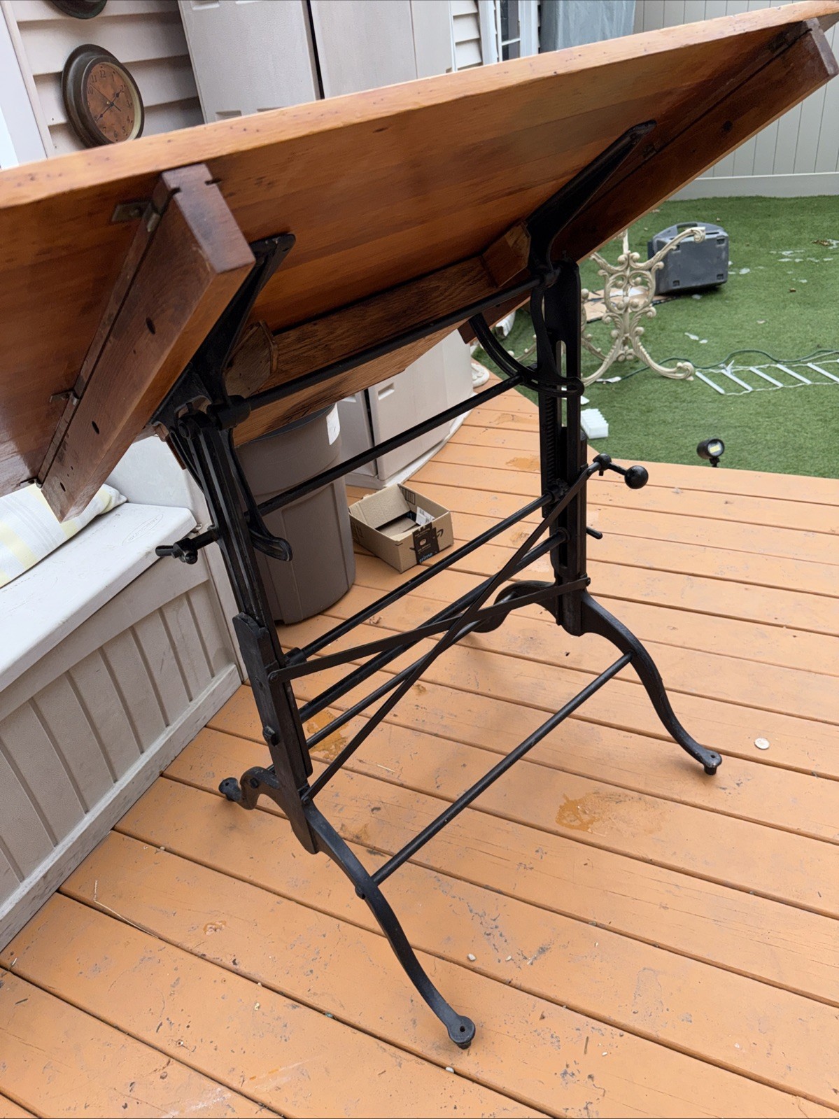 1920s Industrial Adjustable Easel Drafting Table Office Study Artist art Desk