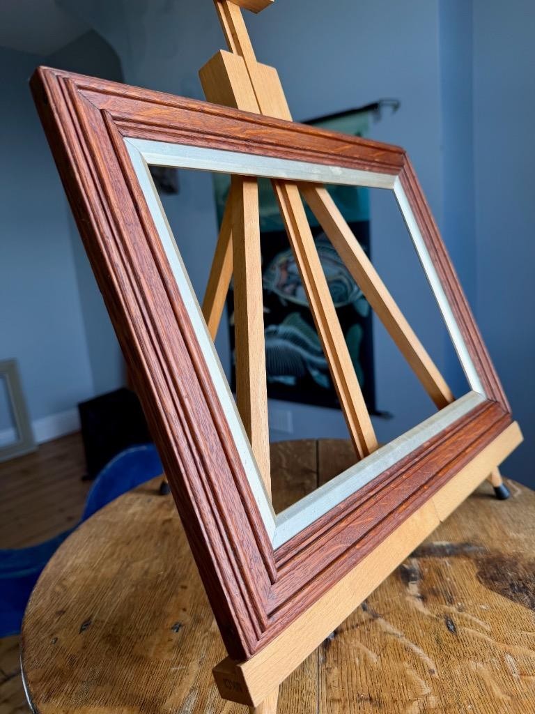 Tactile Antique Edwardian Stepped Oak Frame 12.75″ x 9.75″ Rebate Reeded Mission