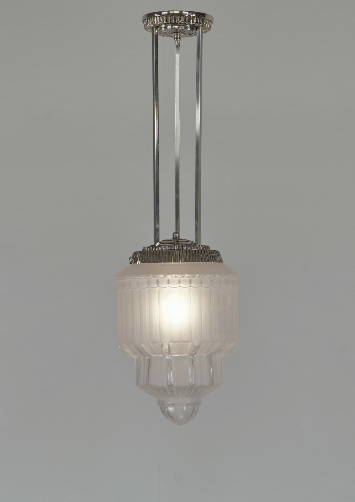LORRAIN DAUM : 1930 ART DECO PENDANT ….. lantern . chandelier . d’Avesn France