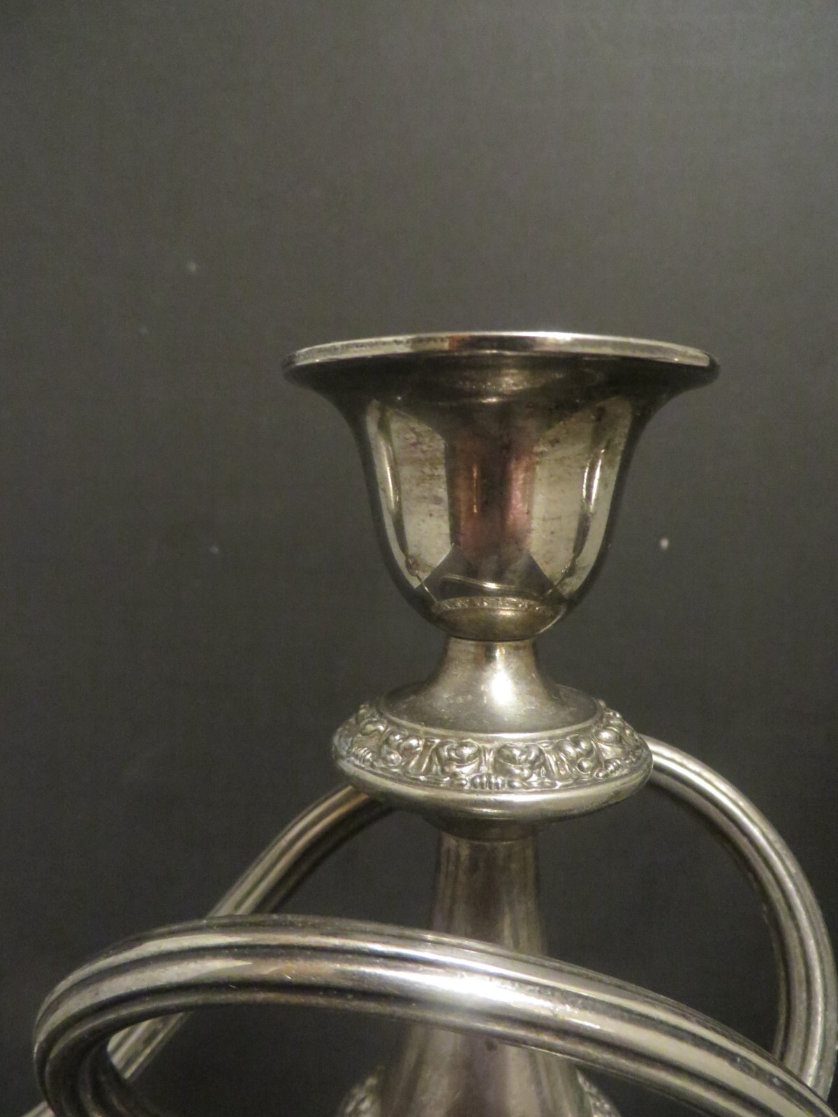 VINTAGE, 2-ARM TRIPLE CUP SILVER PLATED CANDELABRA BY IAN HEATH LTD “IANTHE”