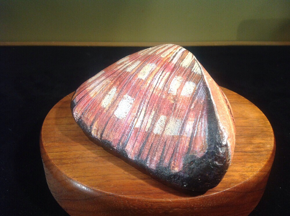Vtg 1991 Folk Art Hand Painted Signed Seashell Rock